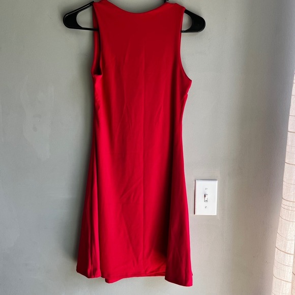 Red Sleeveless Dress Qinsen Mini Square Neck Bodycon Party Cocktail Size Medium - Picture 5 of 9